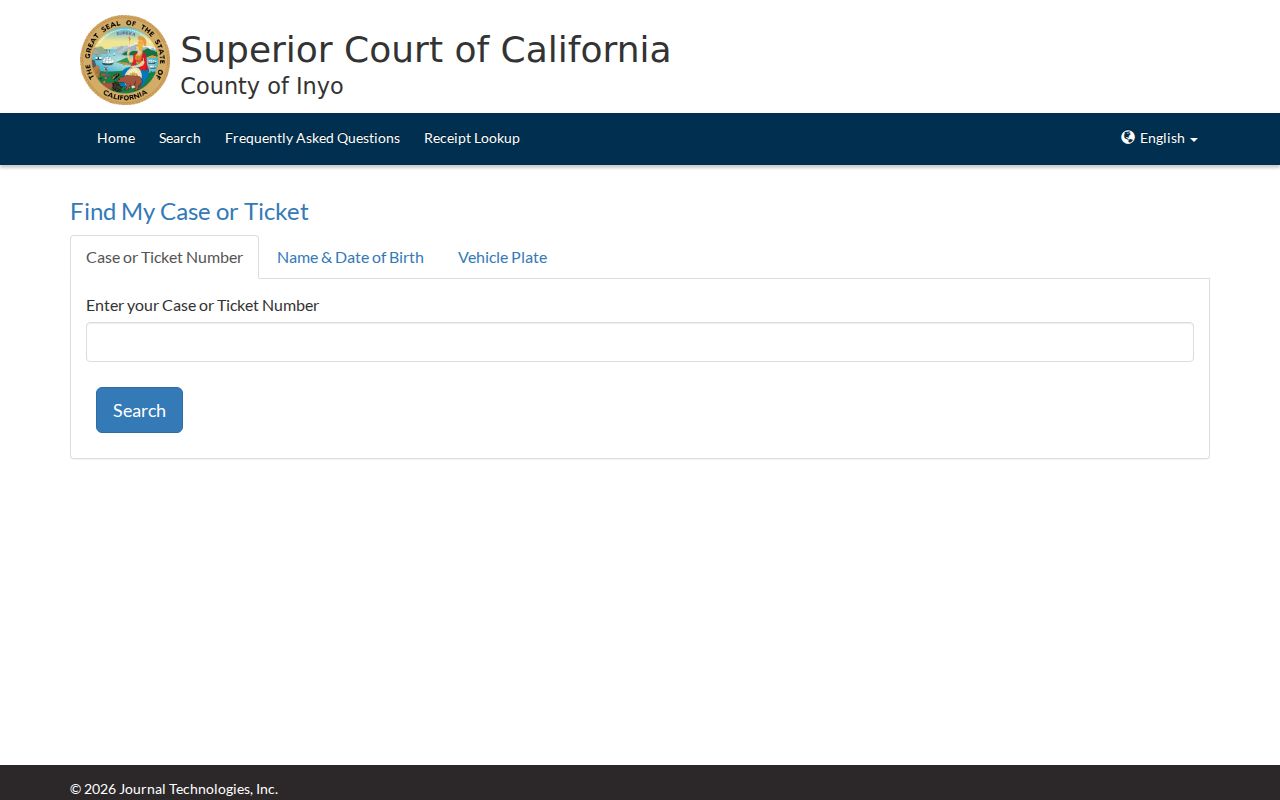 Inyo County criminal court ePay-it case and ticket search