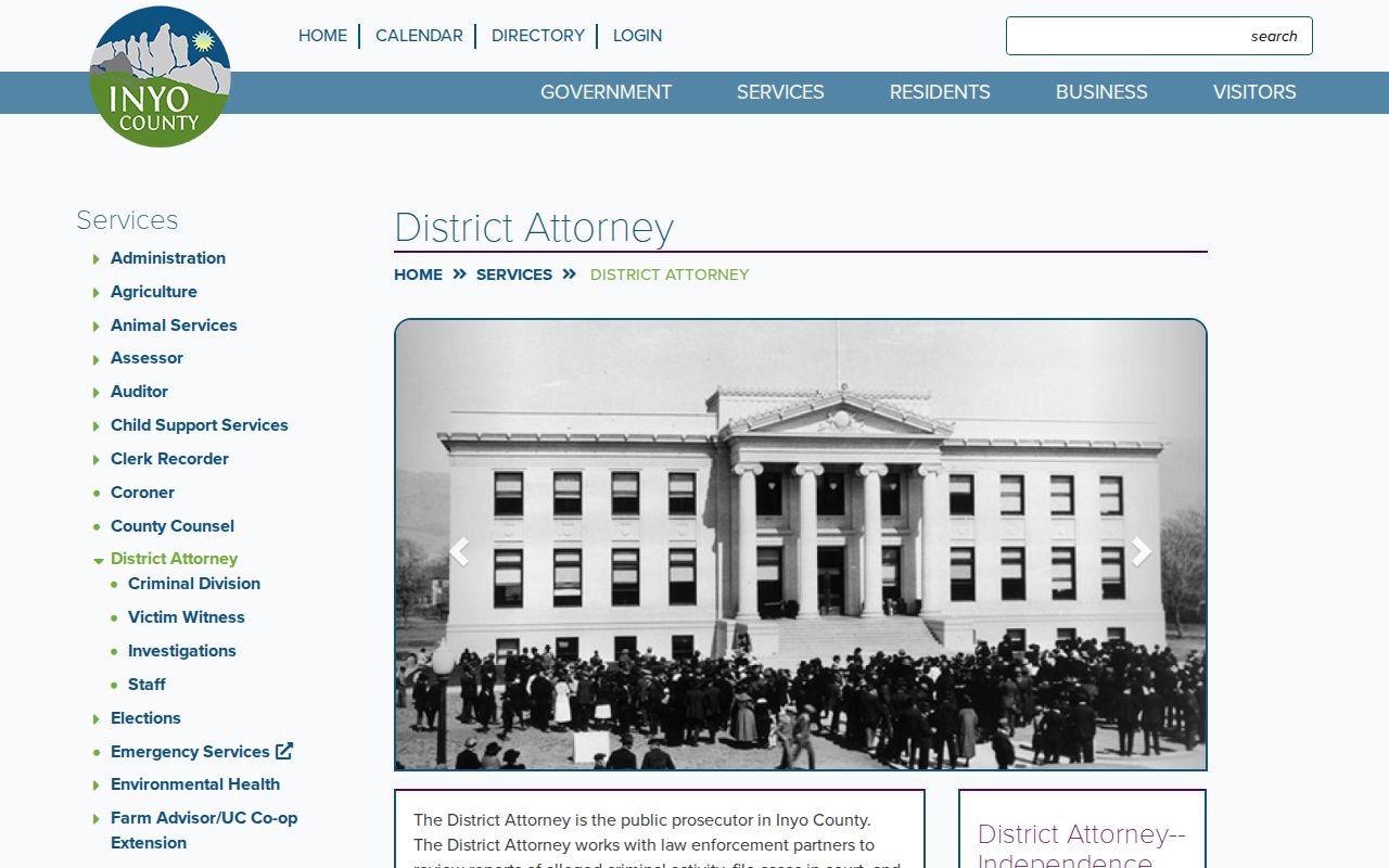 Inyo County District Attorney official page