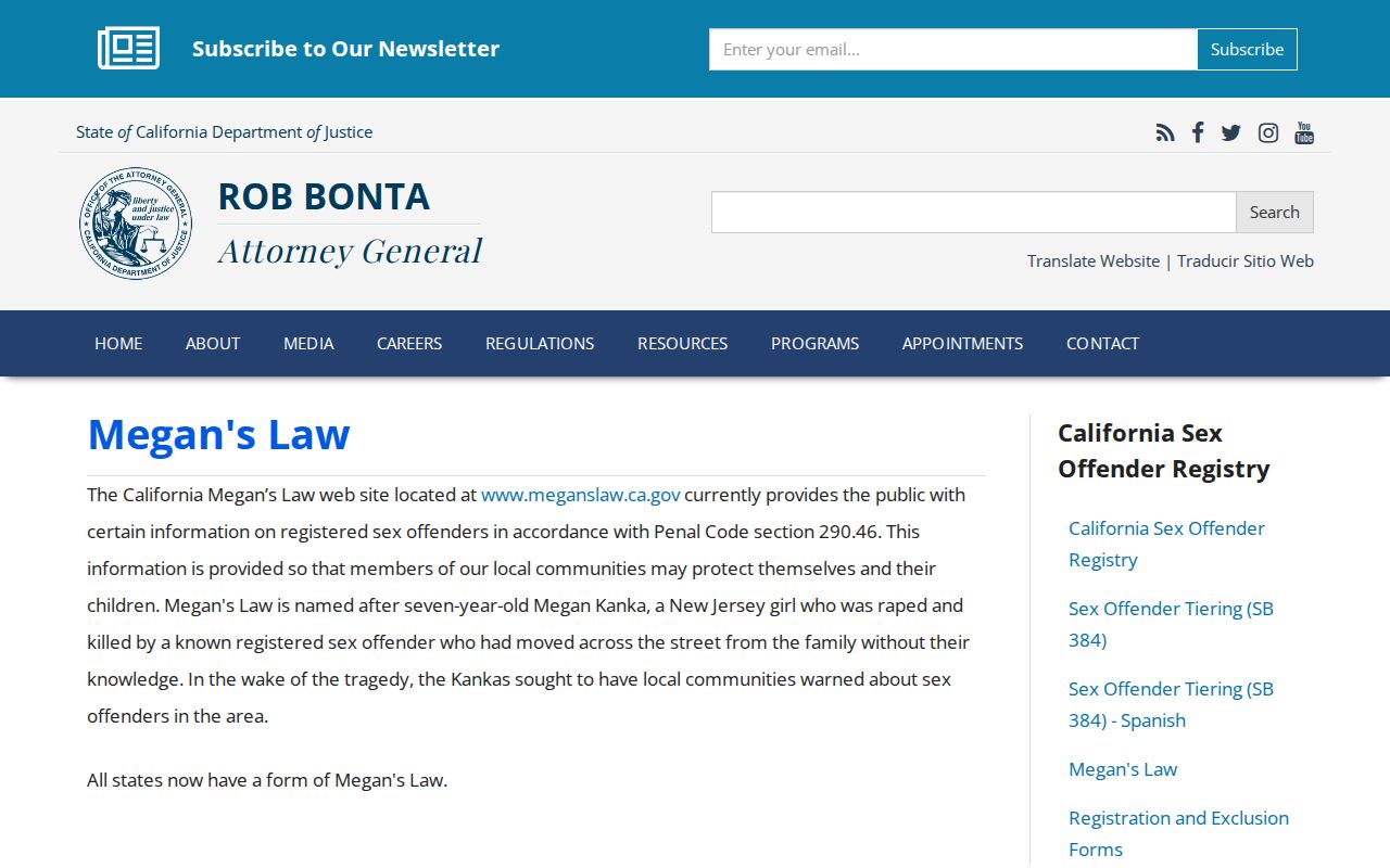 Inyo County sex offender search California DOJ Megan's Law explanation